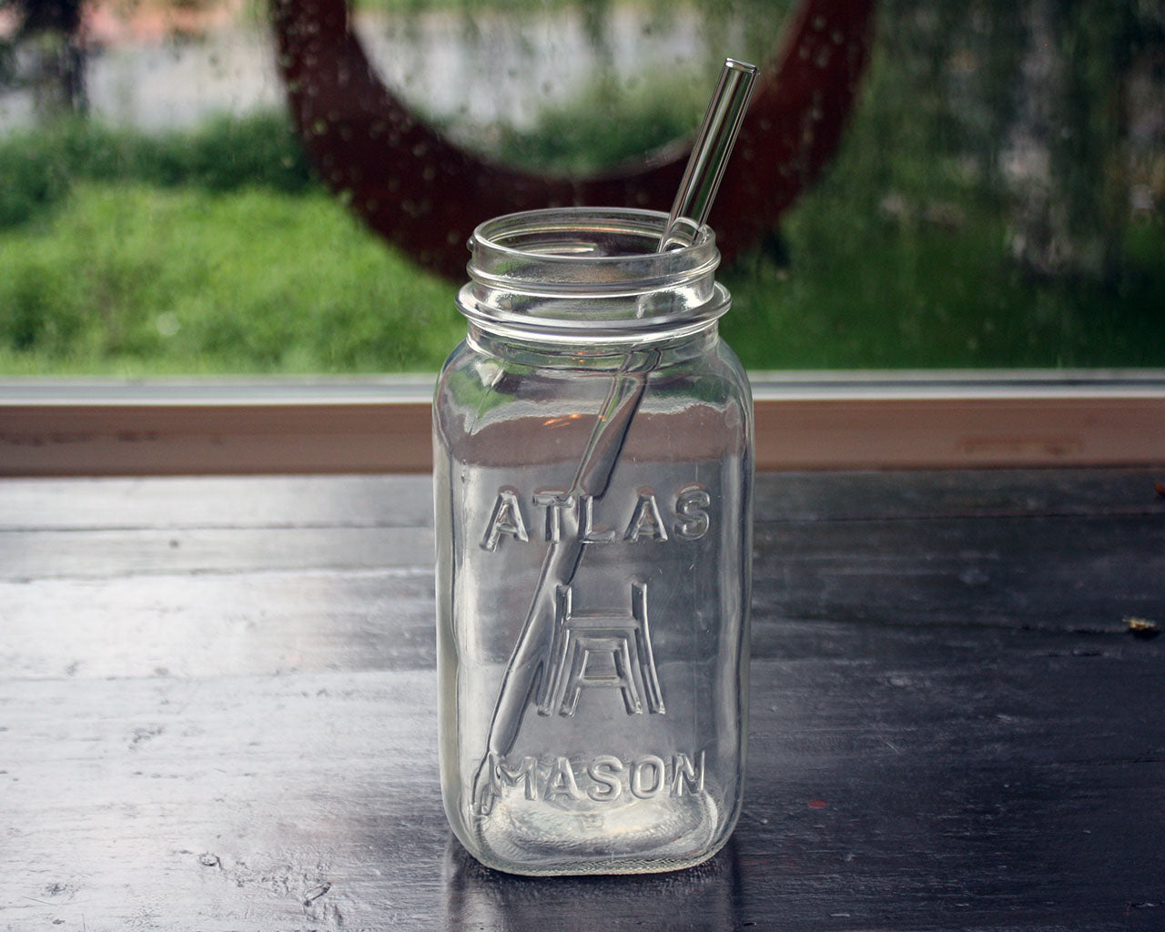 Individual Stainless Steel & Glass Straws for Mason Jars