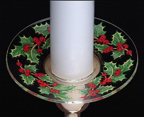 Single Glass Bobeche - Holly