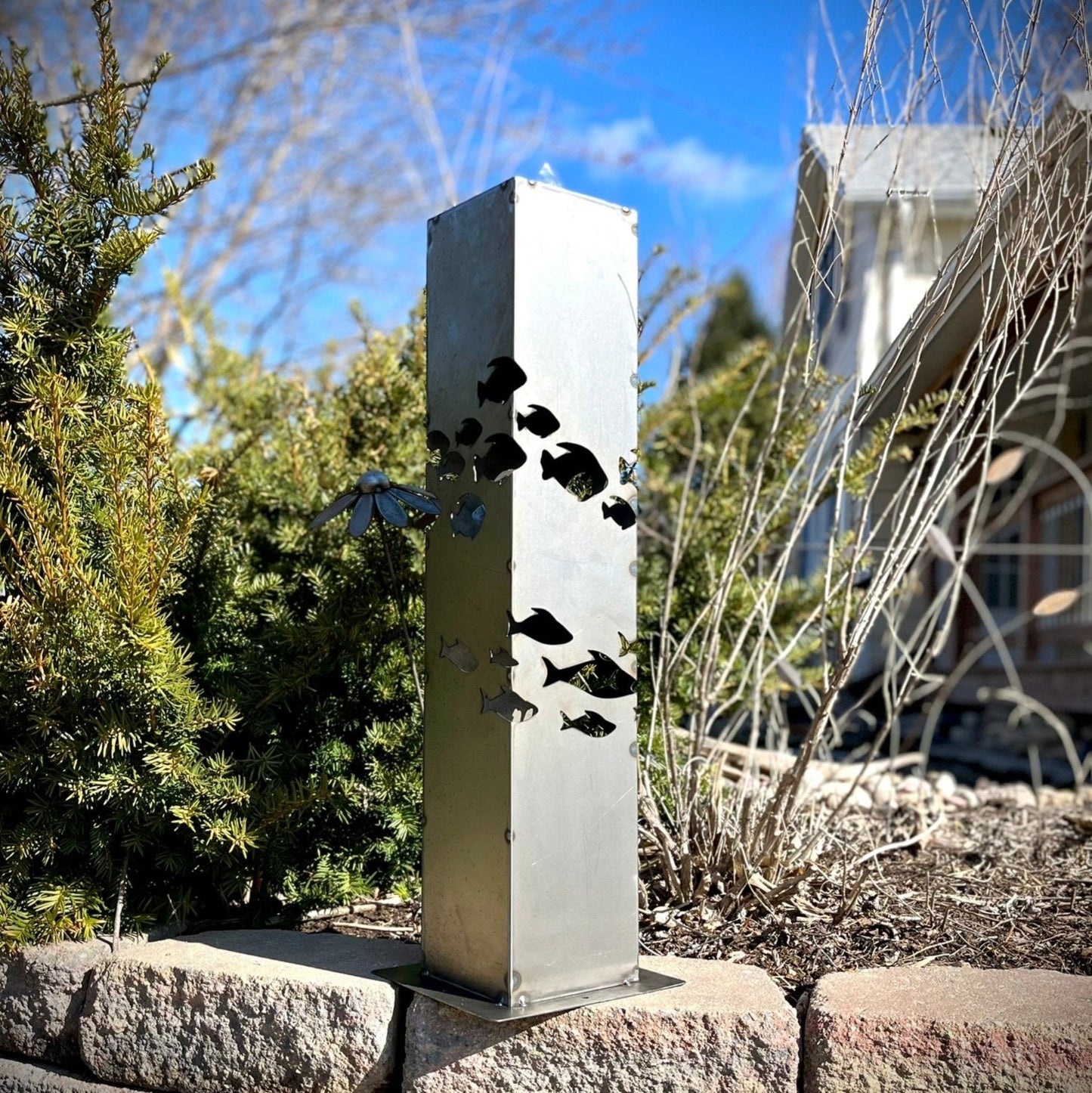 School of Fish Luminary Pillar | 30-inch