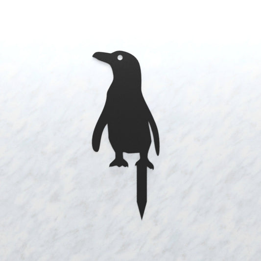Single Metal Penguin Yard Stake