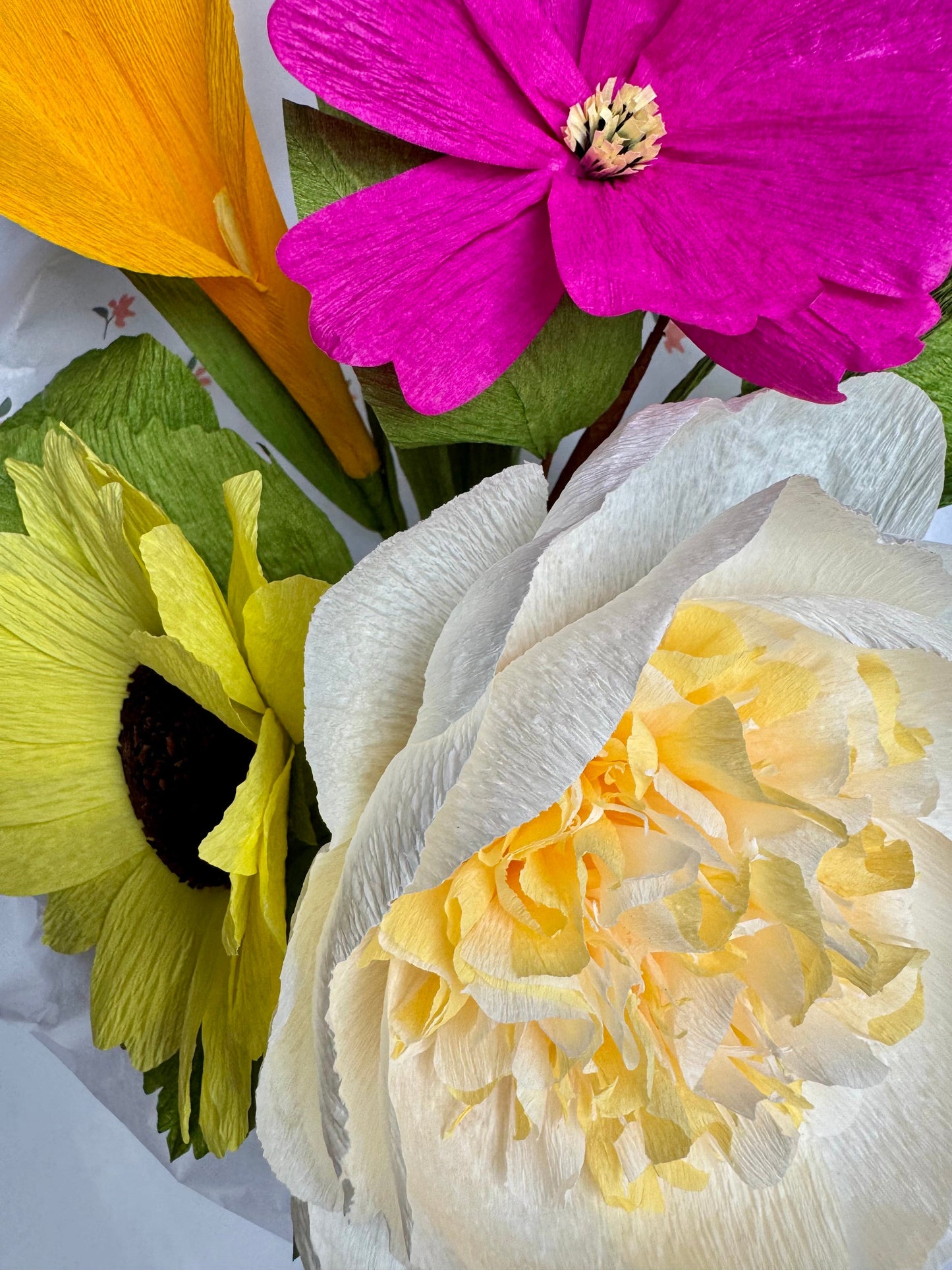 Soul Ties | Paper Peony, Calla Lily and Sunflower Bouquet