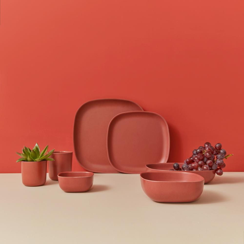 Bamboo Medium Plate - 4 Piece Set - Spice