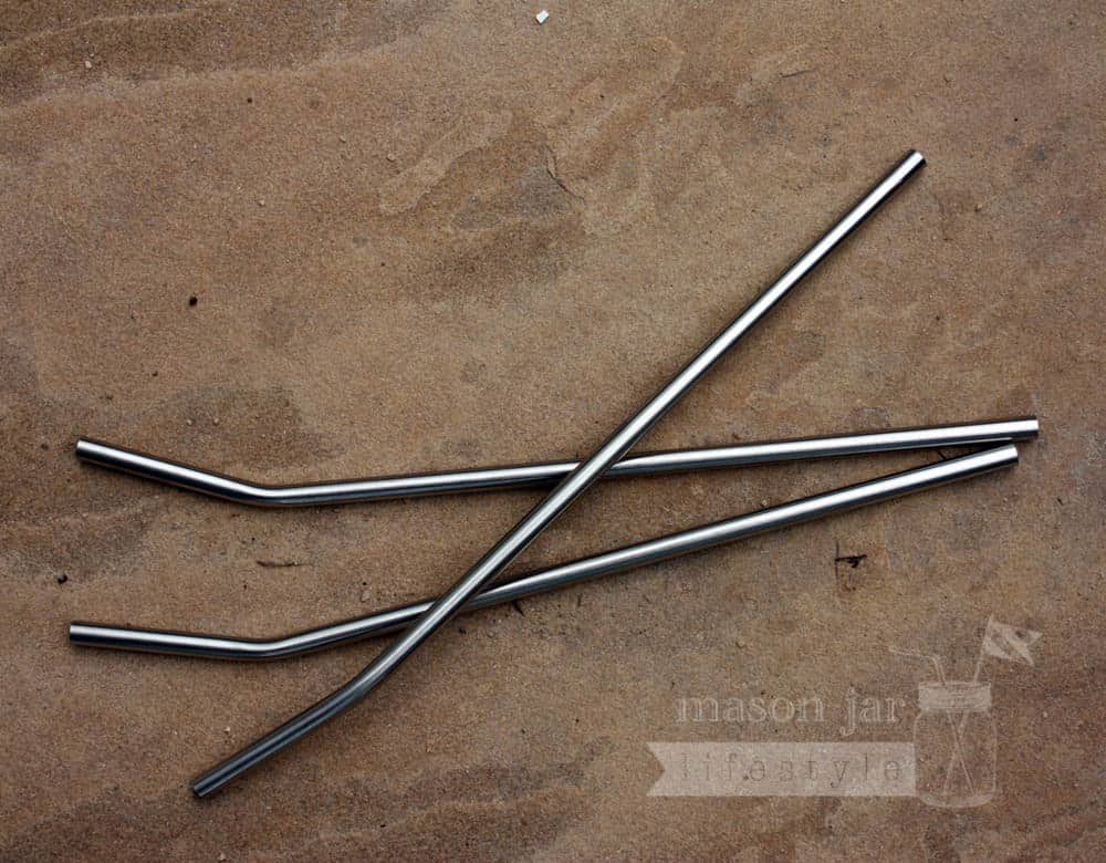 Long Thin Bent Stainless Steel Straw for Quart Mason Jars