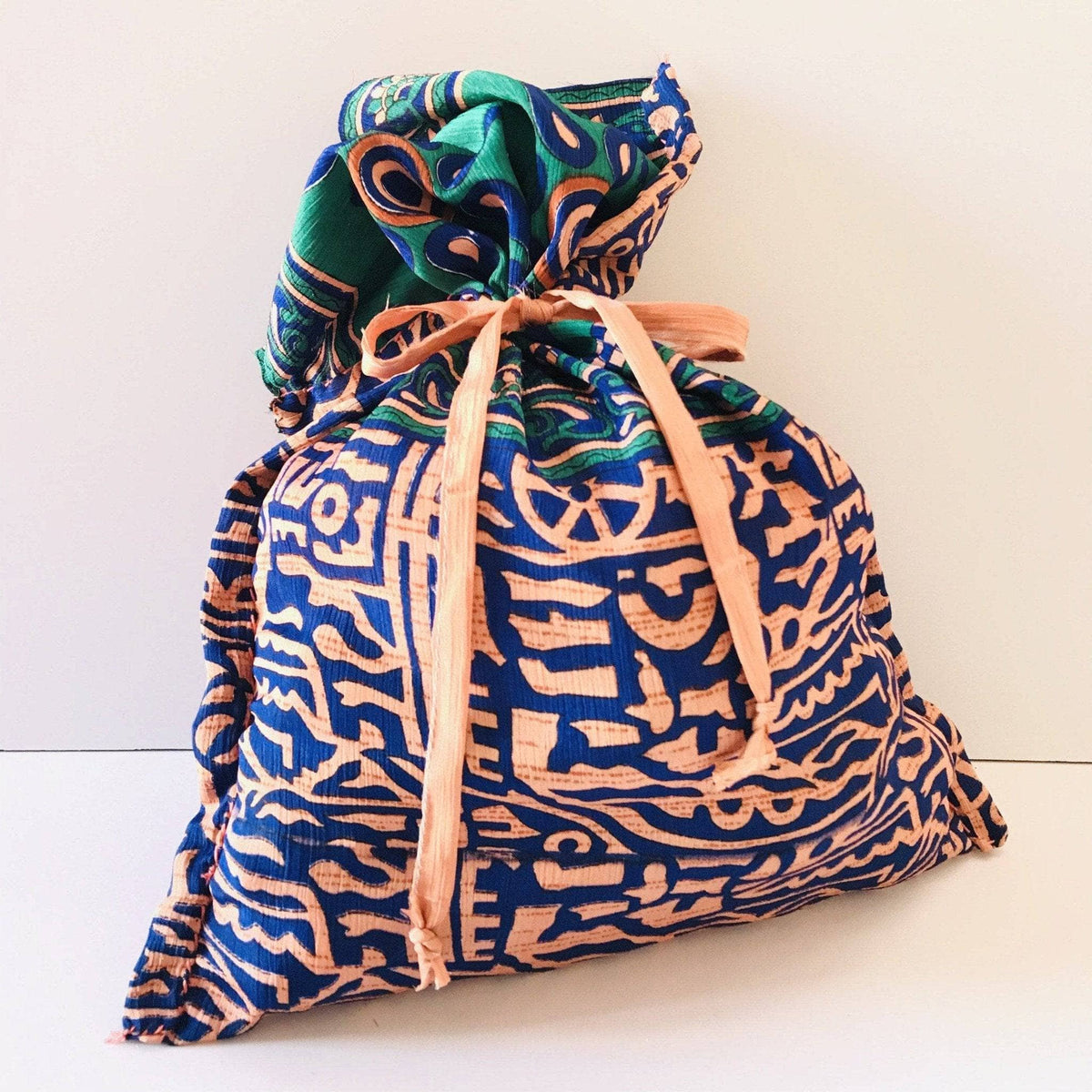 Upcycled Sari Fabric Gift Bag Sewing Pattern