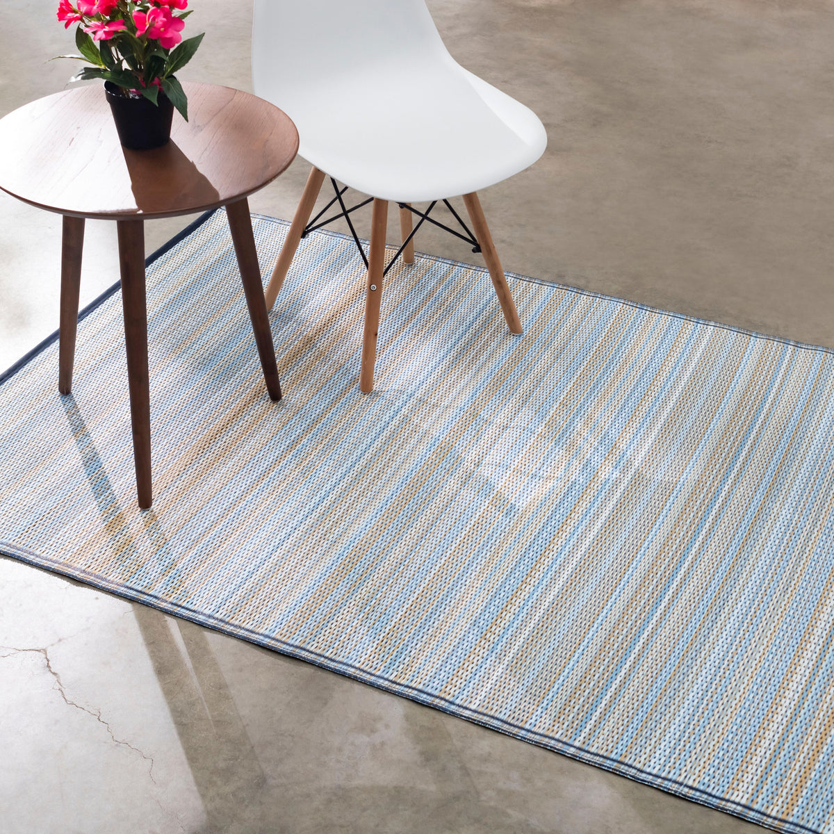 Cancun Shadow - Blue Outdoor Rug for Patio